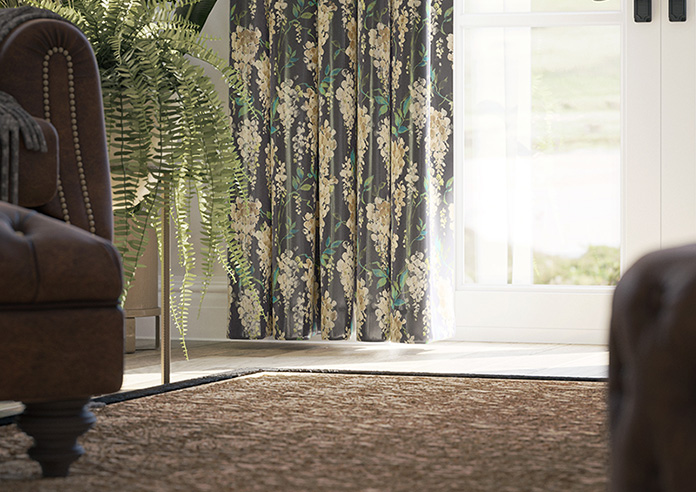 Wisteria Silk, Black - Made to Measure Curtains - Image 5